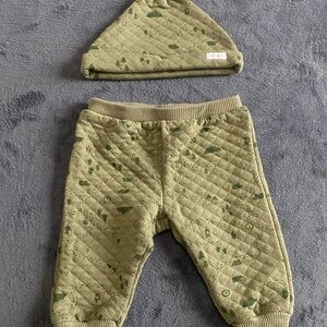 Tahari Olive Green Quilted Kids Bottoms with Hat